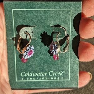Coldwater Creek Purple Flower drop Earrings